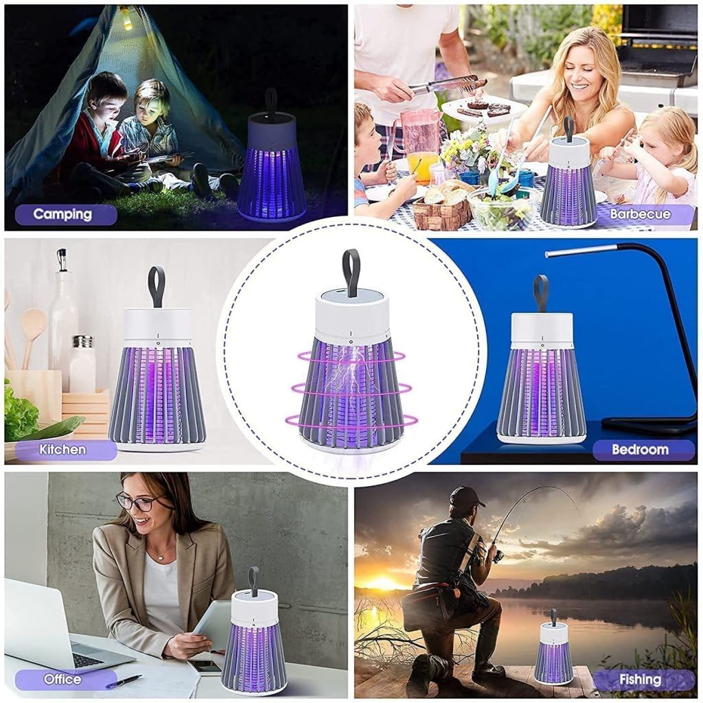 USB Powered Bug Zapper, Portable UV LED Mosquito Killer Lamp for Indoor Use, Camping, Kitchen, Bedroom, & Office (Pack of 1)